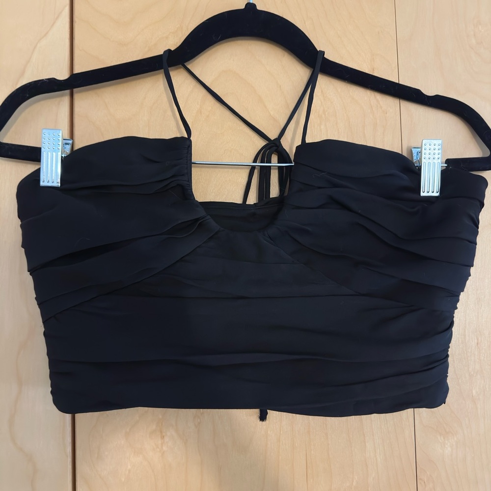 Zara Black Ruched Crop Top
